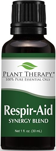 Respir-Aid Synergy Essential Oil Blend. 30 ml. 100% Pure, Undiluted, Therapeutic Grade. (Blend of: Eucalyptus, Pine, Peppermint, Lavender, Spruce, Marjoram and Cypress)