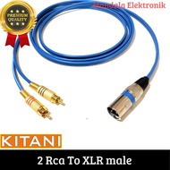 kabel jack xlr female/male 3pin to jack 2 rca audio male kitani - male 2rca 4 meter