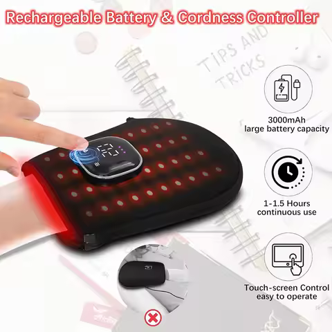 660nm 850nm Mul-tifunctional Massage Red Light Therapy Hand Gloves for Hand Pain Release