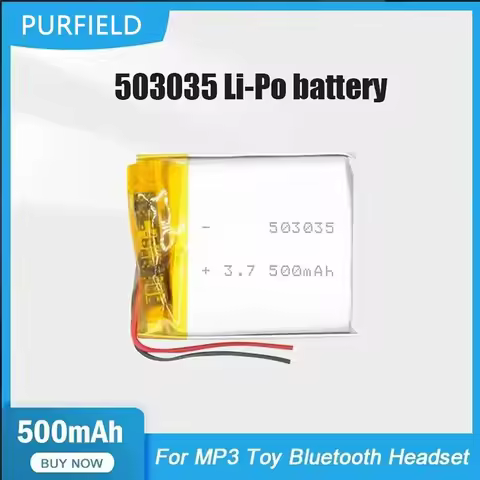 PURFIELD 503035 3.7V 500mAh Long-lasting Rechargeable Polymer Li-ion Battery for DVD Navigation GPS 