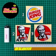 Burger King / KFC Sticker Cutting Overlapping Reflective burgerking kfc fastfood burger king