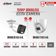 DAHUA B1A51-A-IL / T1A51-A-IL 5MP 3K QHD Smart Dual Light With Mic Audio CCTV Analog Camera Indoor O