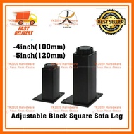 YK Square ADJUSTABLE POWDER COAT Black Sofa Feet Square Furniture Kitchen Leg Kaki sofa kaki kabinet