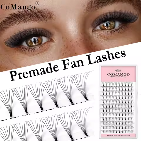 CoMango Short Stem Eyelash Extension Premade Volume Fans 3d/4d/5d/6d/10d Wide Russian Eyelash Extens