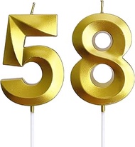 2.76" 58th 85th Number Candles Birthday Gifts for Women Men Birthday Decorations Birthday Candles Nu