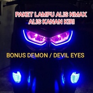 PAKET LAMPU ALIS NMAX BONUS DEVIL DEMON EYES ALL NEW NMAX 2020 2021 2022 LED