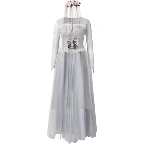 Carnival Halloween Corpse Bride For Woman Costume Day Of The Dead Bone Countess Cosplay Fancy Party 