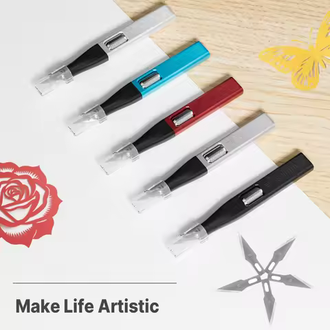 Scimaker HKA51 Precision Craft Knife with Blade Storage - Exacto Knife Hobby Knife with 5 Extra #11 