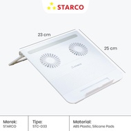 STARCO 2 IN 1 FOLDABLE LAPTOP STAND DOUBLE COOLING FAN MEJA LAPTOP