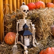 Halloween realistic skeleton, giant skull, spooky decoration, party prop