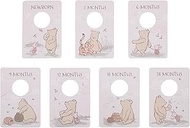 Disney Classic Winnie The Pooh Ivory, Tan, and Sage Nursery Baby Closet Dividers - Set of 7 Newborn