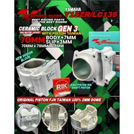 LC135 / LC 135 / Y15 HIPOWER CERAMIC BLOCK KIT & FJN FORGED PISTON 100% TAIWAN 68MM 70MM 72MM * GEN3