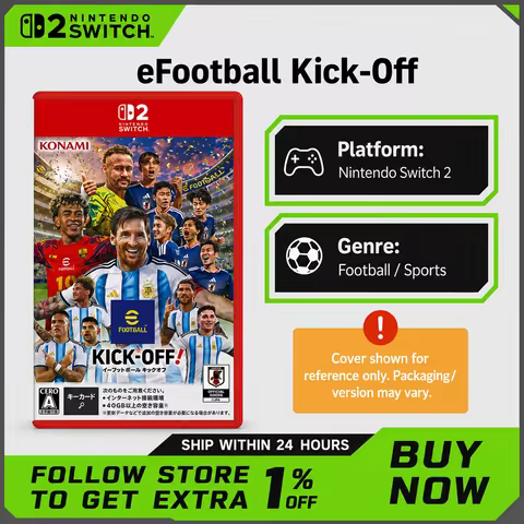 Nintendo Switch 2 EFootball Kick-Off! Physical Game Football Soccer Sports Match Action Game for Swi