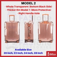 Sarung luggage Cover Luggage Protector Transparent PVC Usable Travel Suitcase  Luggage Bag Cover 18 20 22 24 28 INCH
