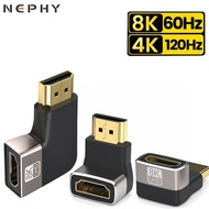 8K 60HZ 4K 120HZ HDMI Connector Mini Adapter 90 Degree Right Angle Elbow Extender Cable HDTV Converter 48Gbps HD 2.1 HDMI2.1