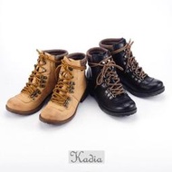 【Kadia】綁帶休閒登山低跟淺棕短靴 25.5CM 41號