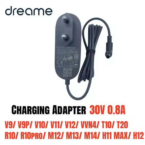 Original Charging Adapter with EU Plug for Dreame V9/ V10/ V11/ V12/ T10/ T20/ R10/ M12/ M13/ M14/ H
