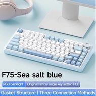 Aula F75 Wireless Mechanical Keyboard,Creamy Keyboard with RGB Backlit Hot Swappable, 81 Keys 75% La
