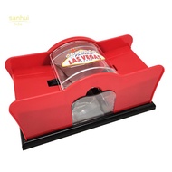 Manual Card Shuffler Poker Shuffle Machine Cards Holder Easy Hand Cranked System Card Shuffler  Red