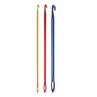 [szluzhen3gv] Afghan Aluminium Crochet Hook Knitting  Hand Knit Tool With Threading Hole