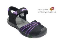 義大利運動品牌 樂得LOTTO 女款耐磨透氣運動休閒護趾涼鞋 -黑紫3280