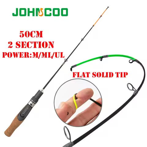 UL ML Winter fishing rod soft tip 50cm Ice fishing rod with Flat tip high quality Fiber Glass tip wi