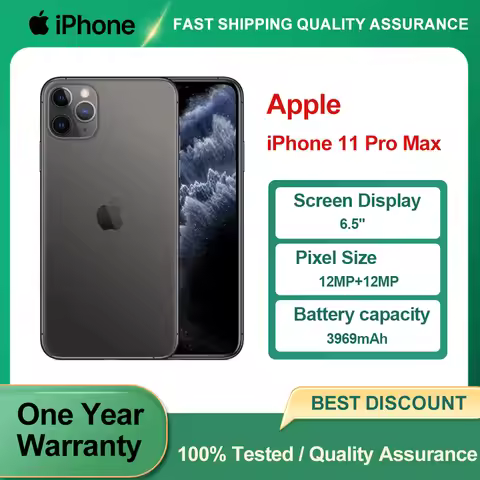 Original Used Apple iPhone 11 Pro Max Unlocked 4G Mobile Phone Face ID 6.5" 64/256GB ROM 12MP Camera