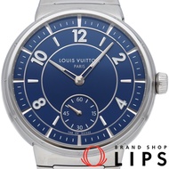 路易威登 Tambour 自動機械錶，精鋼材質，藍色，40毫米，型號 W1ST20 - 附原廠盒、保固卡、不鏽鋼錶殼、男士腕錶、藍色、拋光處理、成色極佳 [二手]