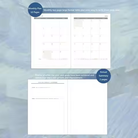 2Pcs/Set A4/A6 2026 Schedules Notebook Learning Plan Life Check-in Agenda Planner Work Efficiency Pl