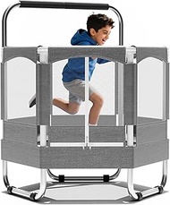 EL&ITWings Trampoline for Kids with Net-4.6 5.5 7FT Indoor Outdoor Toddler Trampoline with Safety En