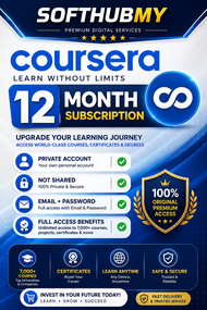 Coursera Premium 12-Month Subscription | Private Account | Not Shared | Email + Password | Full Acce