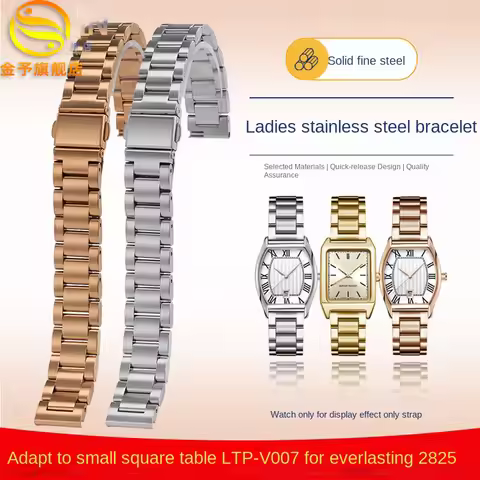 14mm Bracelet For Casio Watch Strap Female SHE-4539 SHE-4048 LTP-V007/1391 Stainless Steel Watchband