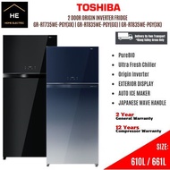 TOSHIBA 610L | 661L Origin Inverter Refrigerator 2 Door BIG Fridge Peti Sejuk Peti Ais Auto Ice Make