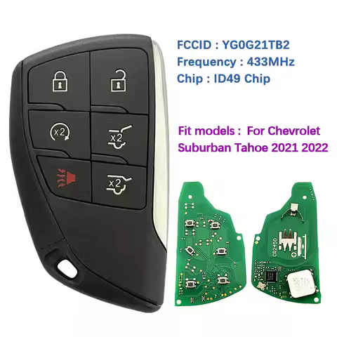CN013029 Aftermarket 6 Button Smarty Car Key For Chevrolet Suburban Tahoe 2021 2022 Remote 433MHz ID