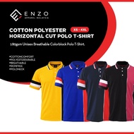 ENZO APPAREL Horizontal Cut Polo Shirt Unisex 180gsm Adult Plain Cotton Polyester Breathable Comfort