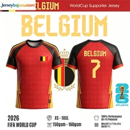 Free Custom Name Number De Bruyne#7 Lukaku#9 Hazard#10 Belgium Red Devils Jersey 2026 World Cup On H