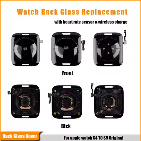 Original Back Glass Cover with Wireless Charging For Apple Watch Series 4 5 6 SE 7 8 9 40 41 44 45MM