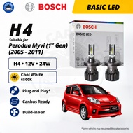 BOSCH Eco H4 LED Headlamp Bulb Cool White (2pcs) 12V 24W for Perodua Myvi 1st Gen (2005-2011) Lampu 