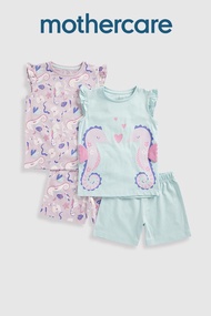ชุดนอนเด็กผู้หญิง Mothercare Seahorse Shortie Pyjamas - 2 Pack HD929