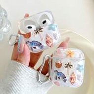 Turtle Coconut Shell Earphone Case, Beach Earphone Case, Transparent Earphone Case With Free Earphon