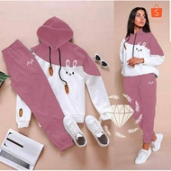 Nies Jumbo Hoodie Set SIZE L & 3XL 9 Colors | Super Big Size Sporty Casual Suit | Women's Sports Sui