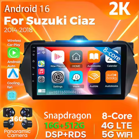 Android 16 Carplay Auto For Suzuki ciaz 2014 - 2018 Car Radio AI Voice Player Multimedia stereo 360 