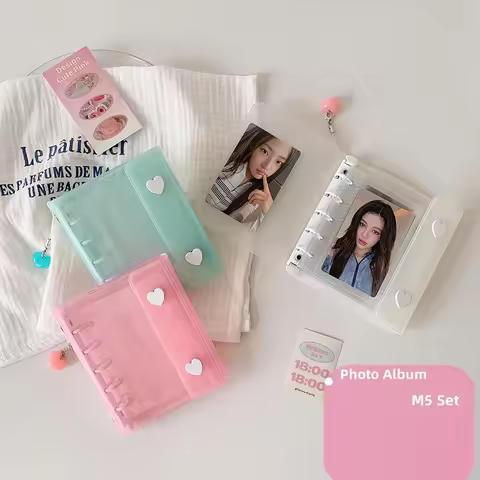20 PP Pockets 10 Sheets Inner Pages Candy Color Photo Card Book Album for 3.1x4.2 Inch Mini Handy Na