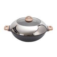 Shogun Granite Plus II Ceragan 36 x 11cm Wok with Semi Glass Lid  (IH),7.8L