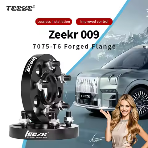 Teeze 2/4pcs 5x108 CB 63.4 M14 x 1.5 Hub Centric Black Forged wheel spacer For Zeekr 009 Flange Plat