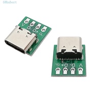 HUBERT Type C Connector USB3.1 For Data Wire Data Line Module Female to 2.54mm Test PCB Board 16P Adapter