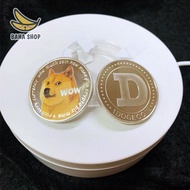Dogecoin coin shaped like a golden shiba doge cheems