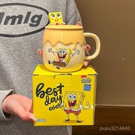 Xiaomeijia Spongebob Mug Ceramic Cup Household Drinking High-Value Coffee Birthday Gift Girl Tea Cut