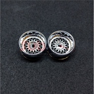 2 PCS RC SCALE WHEELS 1/28 BBS CHROME WIDE 0 20mm K989 K969 MINI-Z