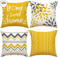 RD 70x70.60x60.50x50.45x45.40x40.Yellow cotton linen pillow case.Home decor sofa bedding cushion cov